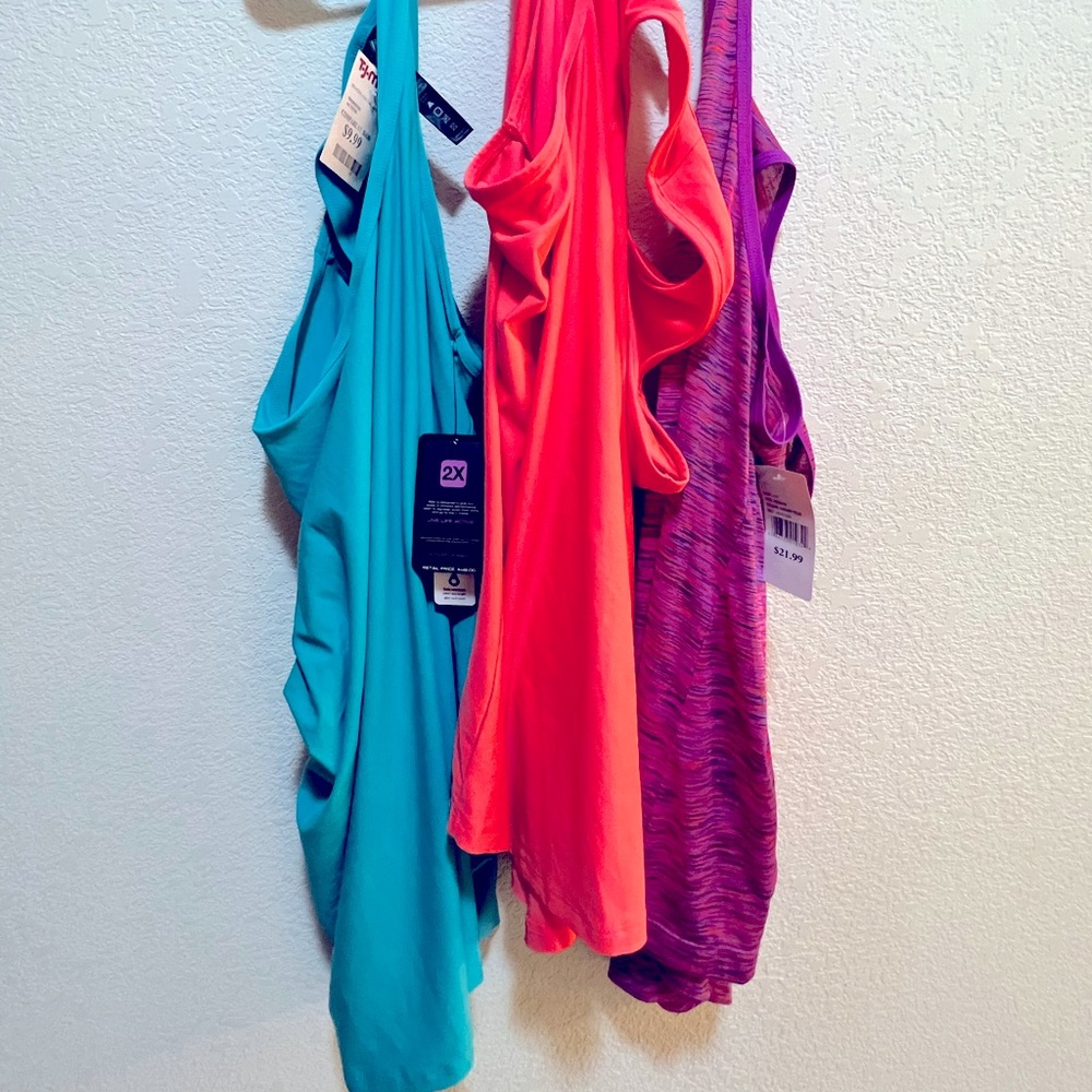 RBX x2 & Energy Zone x1 (set of 3) active tank tops - All size 2x